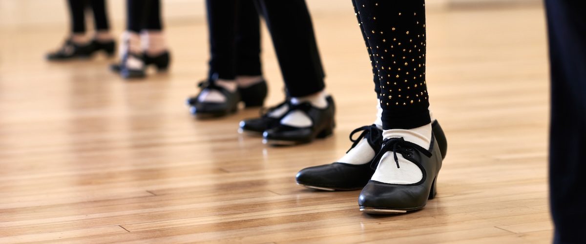 Close Up Of Feet In Children’s Tap Dancing Class Close Up Of Feet In Children's Tap Dancing Class
